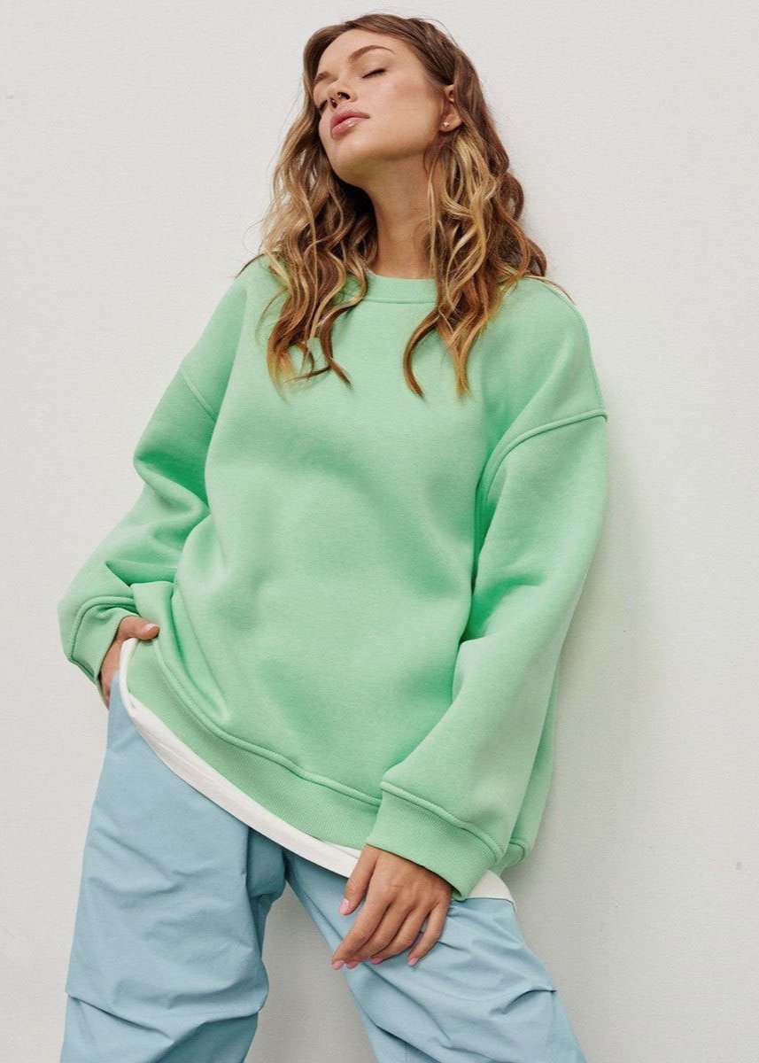 Oversized Groene Sweatshirt - Ontspannen Straatstijl