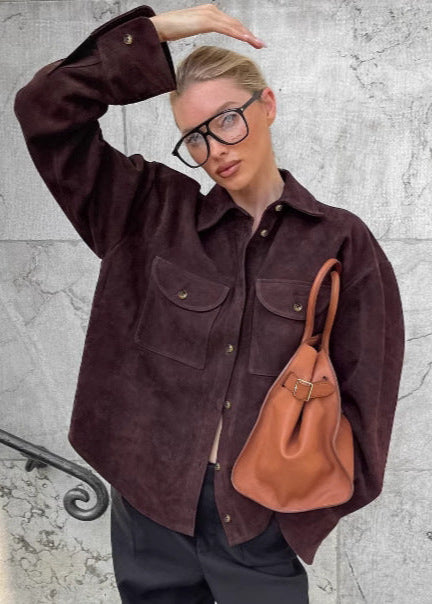 Espresso Chic - Suede Overshirt