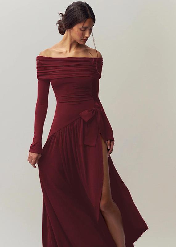 Robe Off-Shoulder Élégance Ruby