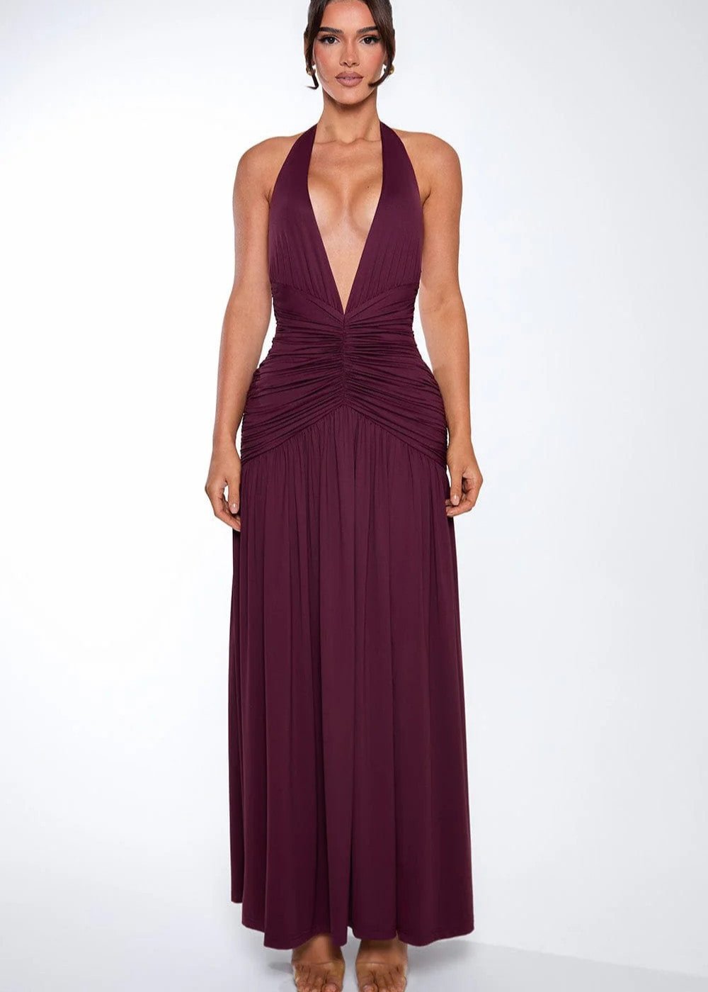 Amaranthine Halter Maxi Jurk