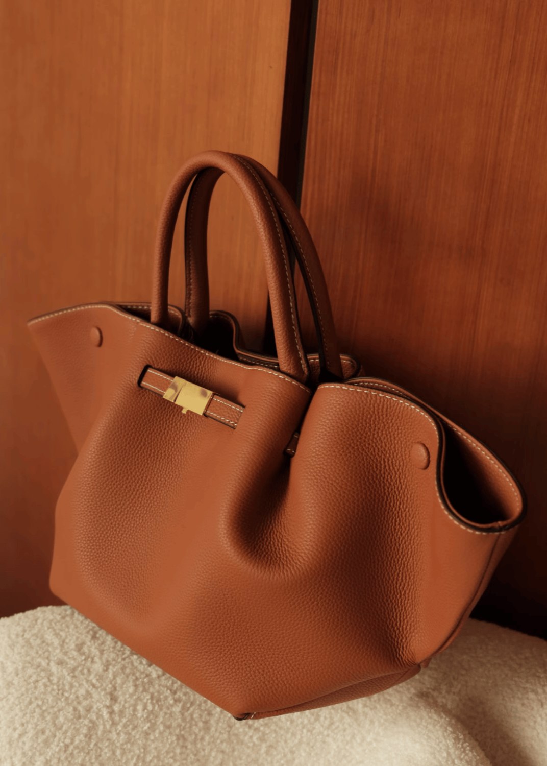 Classic Textured Leather Handbag