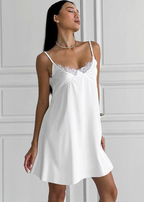 Celeste - Lace Trim Slip Dress