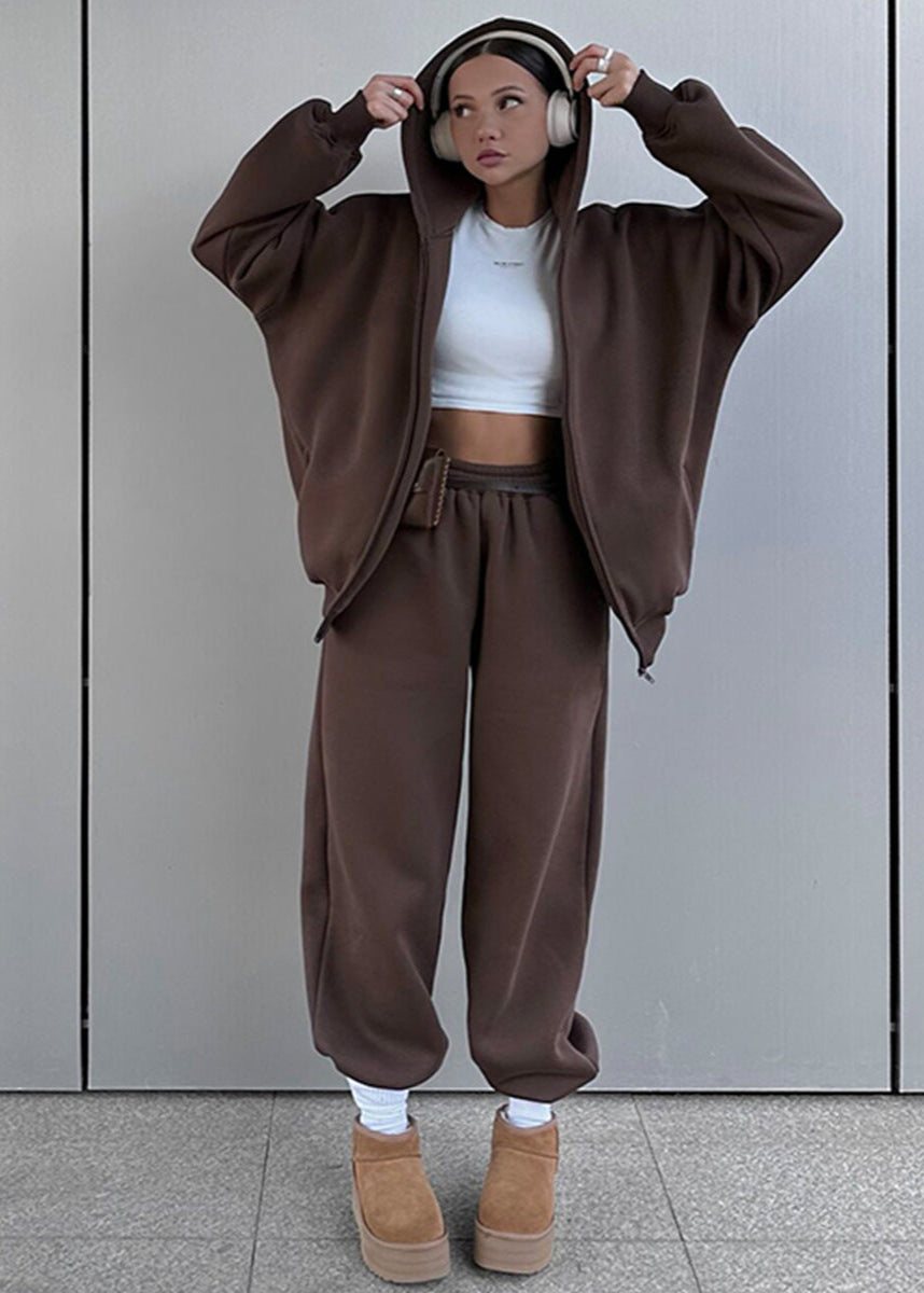 Urban Edge - Oversized Zip Hoodie & Sweatpants Set