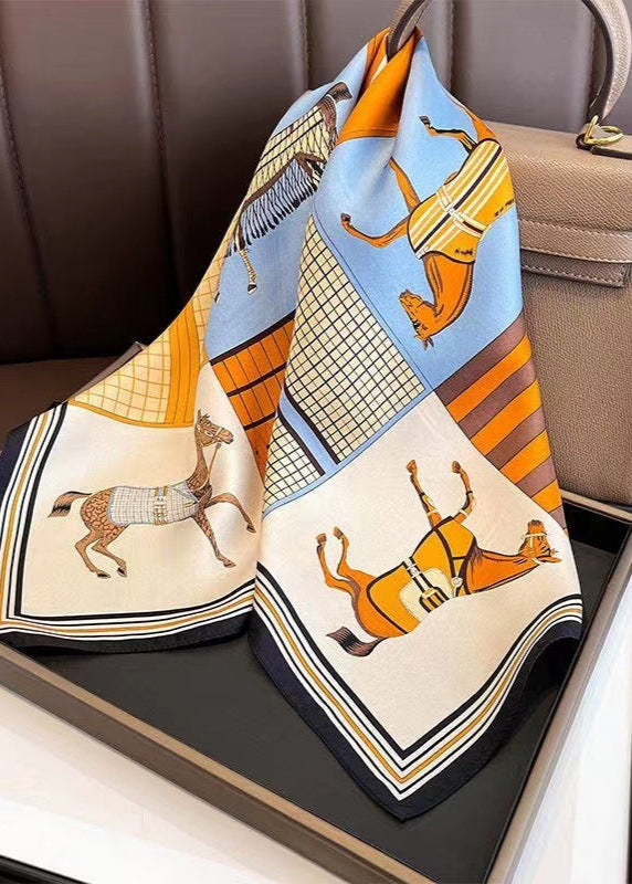Equestra - Vintage Horse Print Satin Scarf