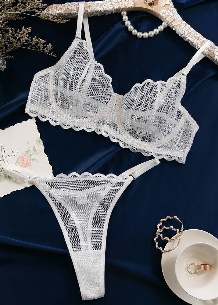 Delilah - Sheer Lace Bra & Thong Set