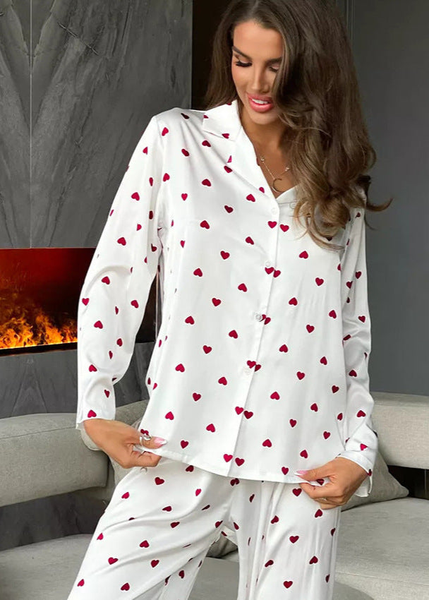 Amora - Satin Heart Pajama Set