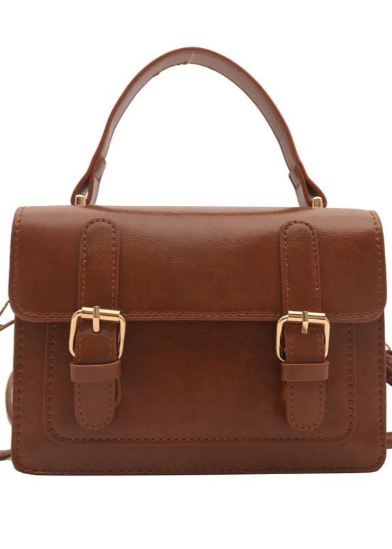 Vintage-Buckle Satchel