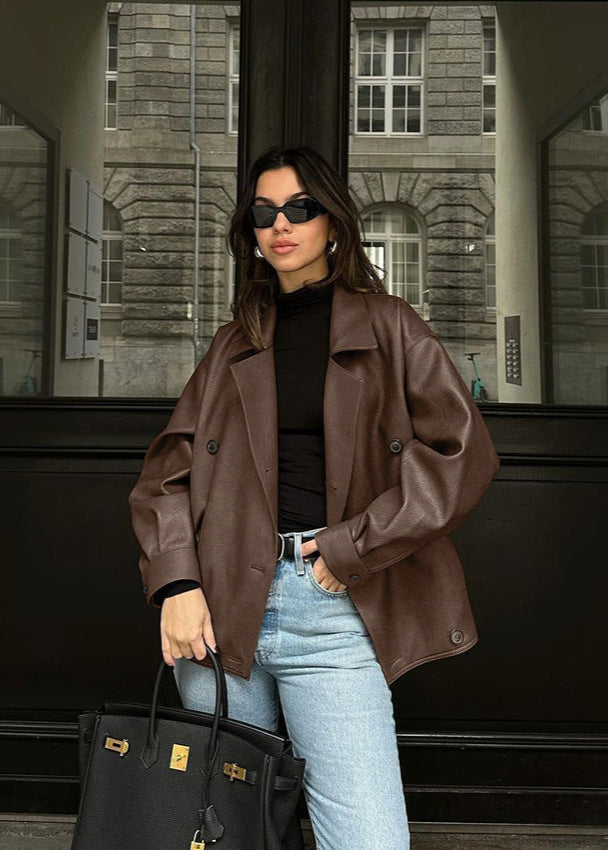 Luxe Oversized Double-Breasted Jacket