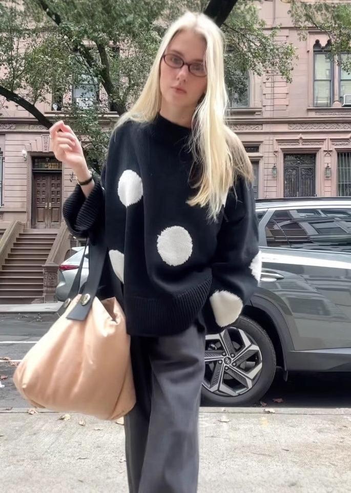 Oversized Polka Dot Sweater