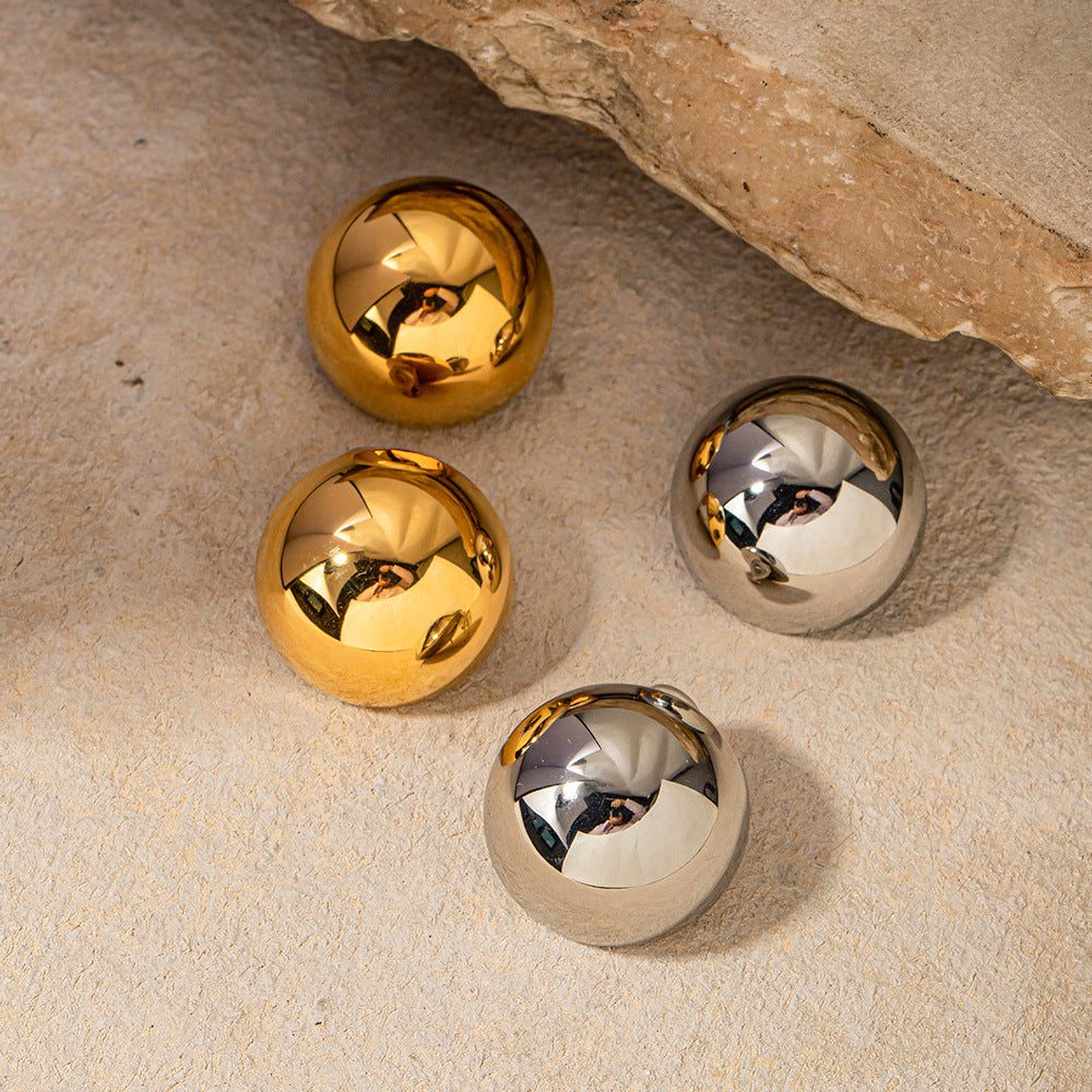 Sphere Glam - Gold & Silver Stud Earrings