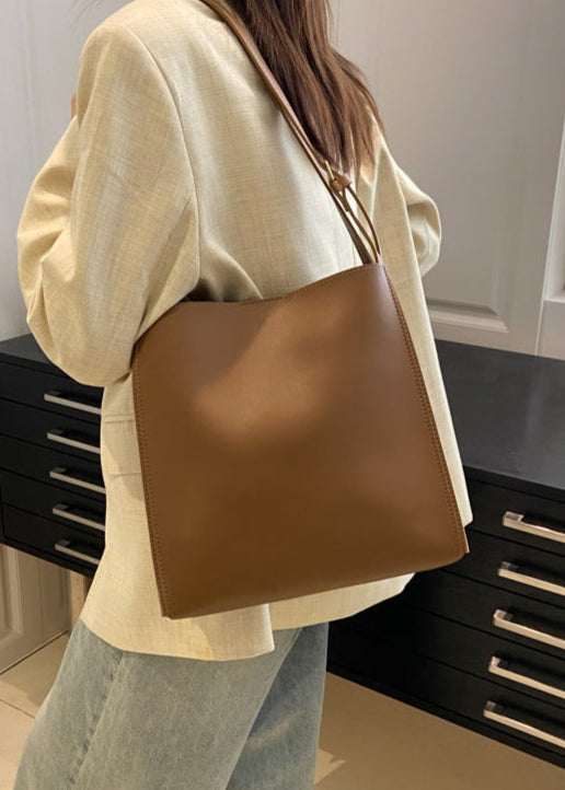 Carrera - Structured PU Leather Tote with Shoulder Strap
