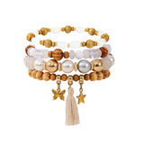 Ethnic Wooden Bead Tassel Bracelet - VibeSoothe