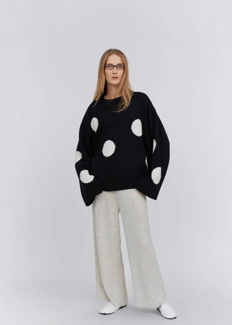 Oversized Polka Dot Sweater