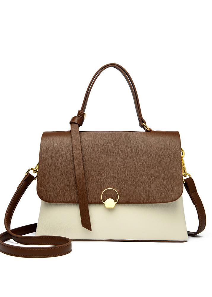 Margot - Two-Tone Top Handle Shoulder Bag