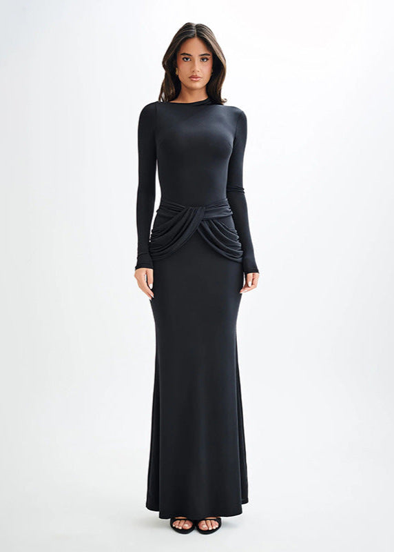 Celeste - Sculpted Drape Maxi Dress