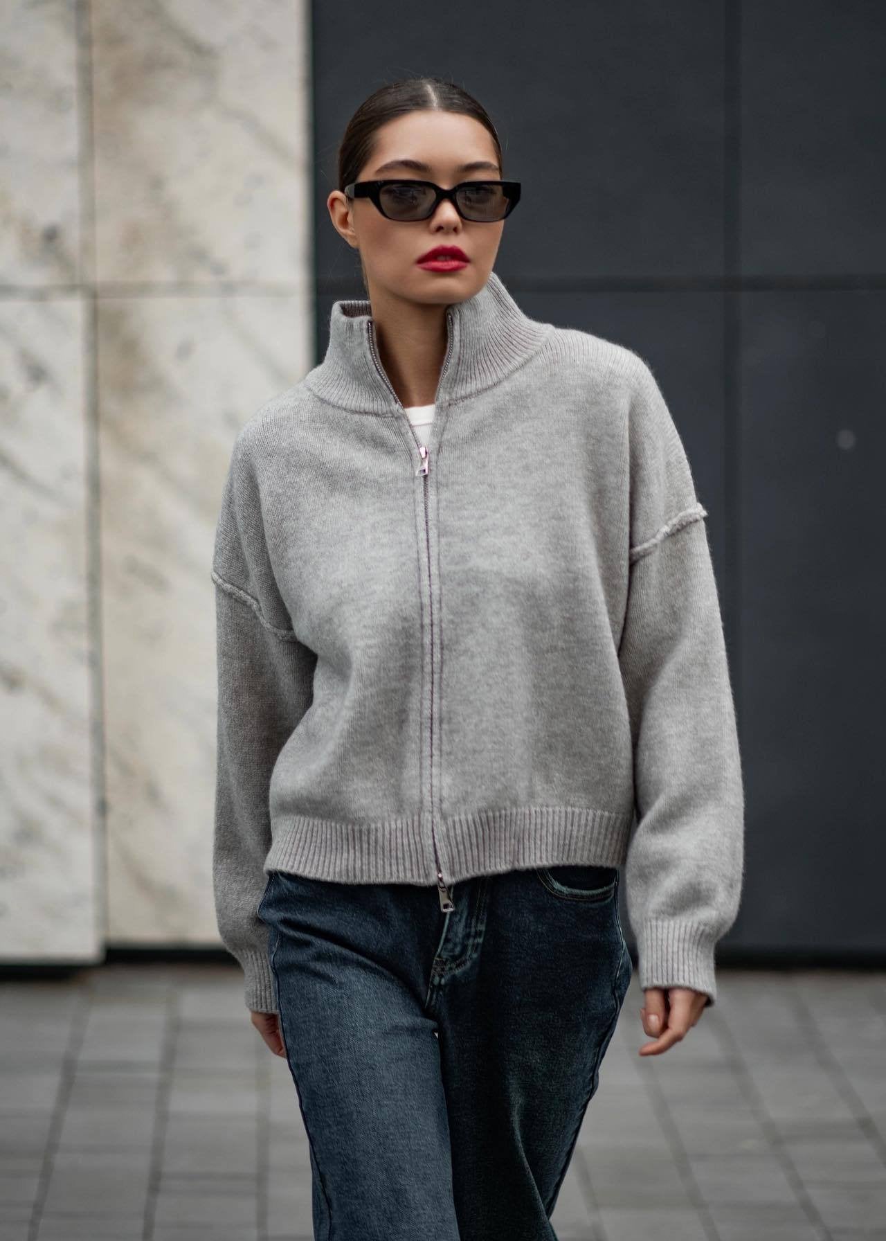 Luxe Heathered Zip-Up Trui