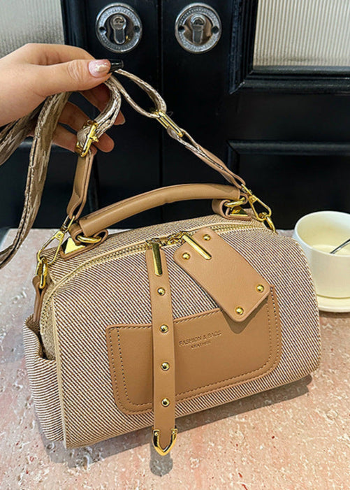 Urban Strap Detail Barrel Bag – Compact Canvas Style