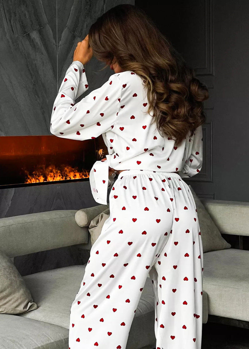 Amora - Satin Heart Pajama Set