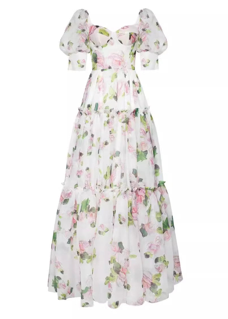 Rosalie Charm - Off-Shoulder Floral Maxi Dress