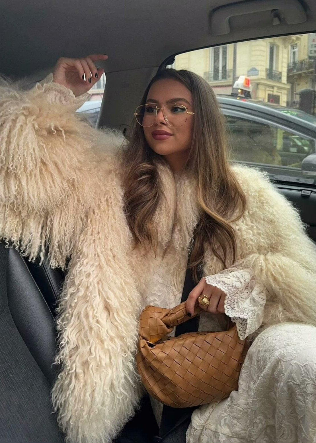 Veste en fausse shearling de luxe