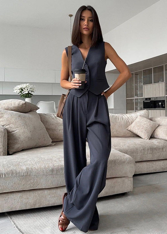 Verona Tailored Set – Vest & Wide-Leg Trousers