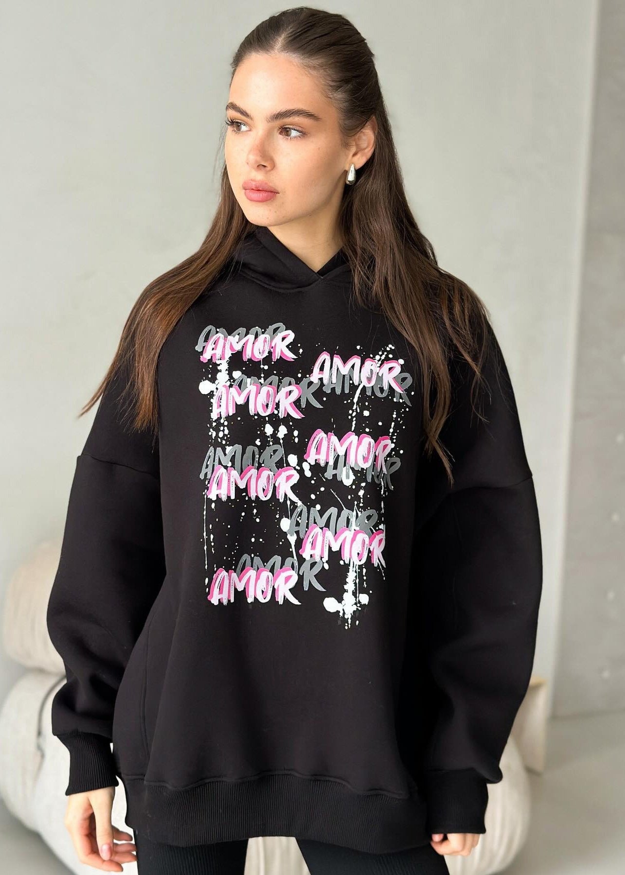 Amor Graffiti Oversized Hoodie