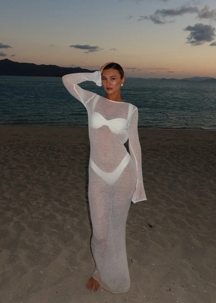 Azure Mirage - 3-Piece Sheer Mesh Beach Set