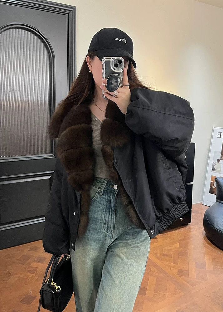 Arden Luxe - Faux Fur Collar Puffer Jacket
