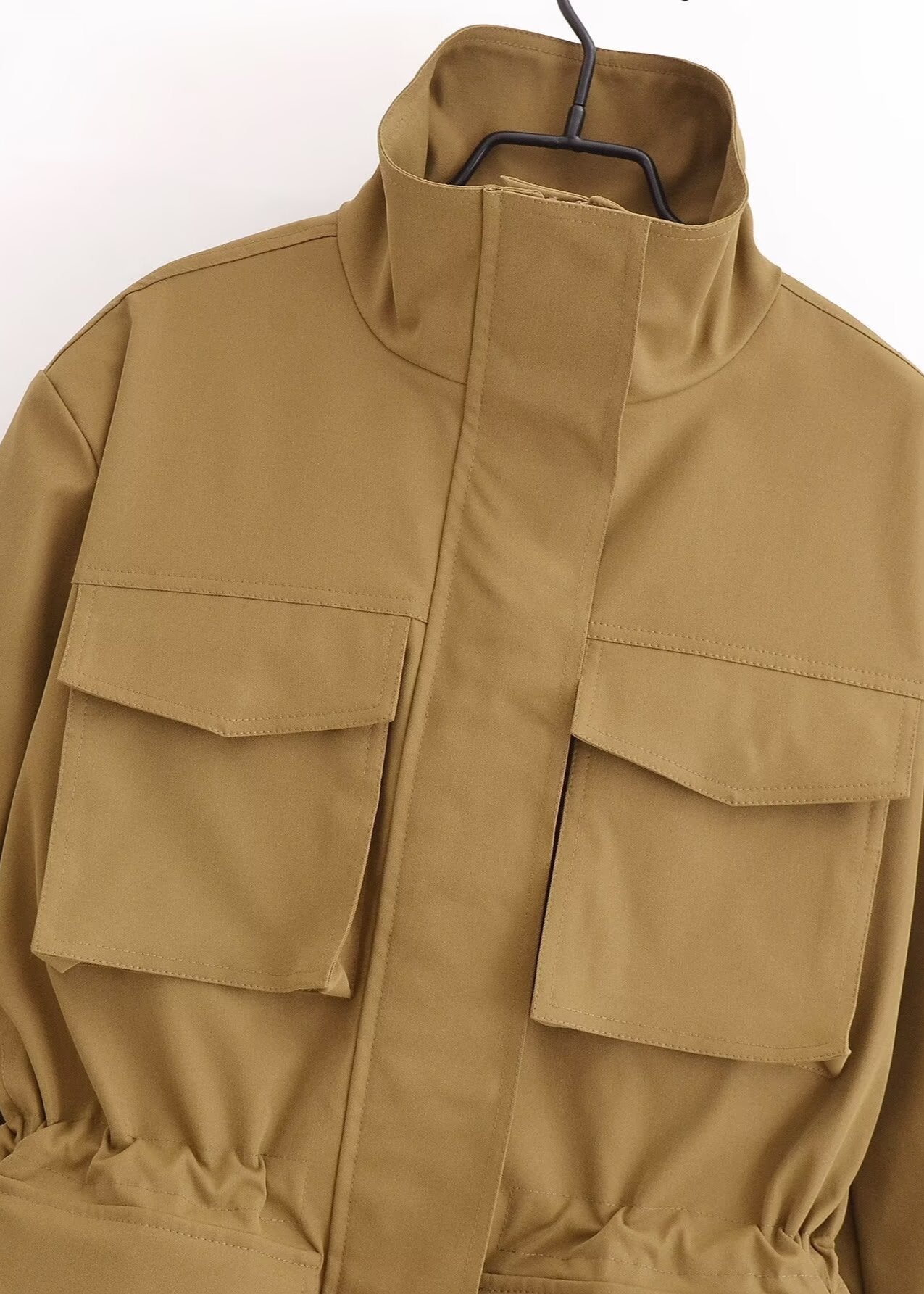 Utility Chic - High Collar Cargo Jacket