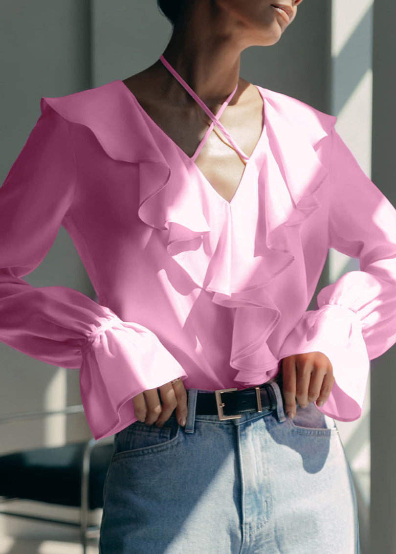 Valencia - Ruffled Halter Blouse