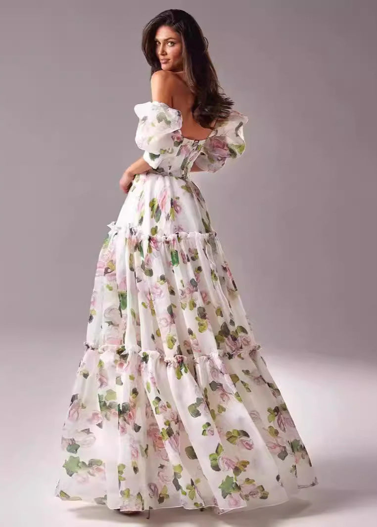 Rosalie Charm - Off-Shoulder Floral Maxi Dress