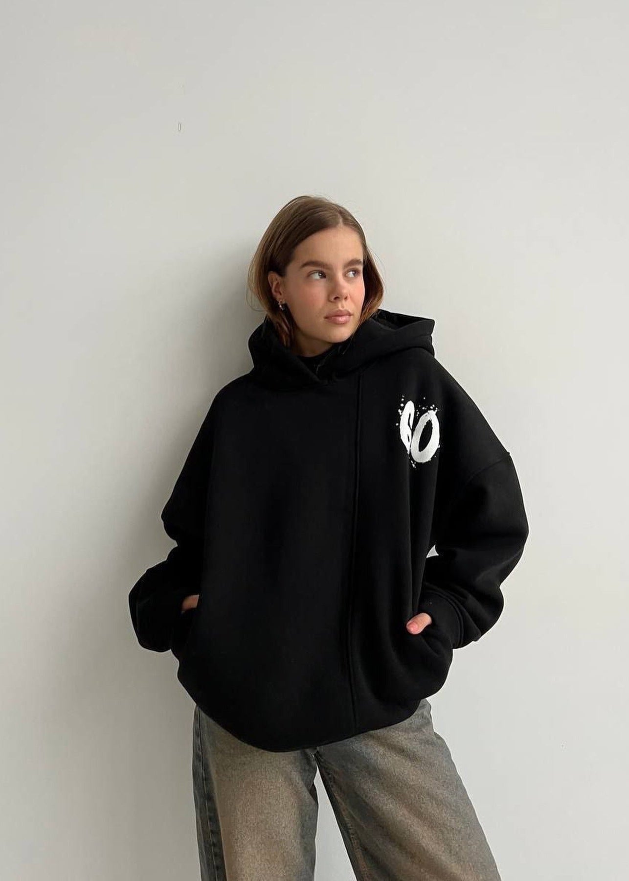 Oversized Pink Hoodie - Relaxed Fit Graphic Pullover