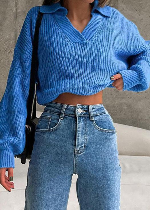 Collared Knit Sweater - Effortless Chic