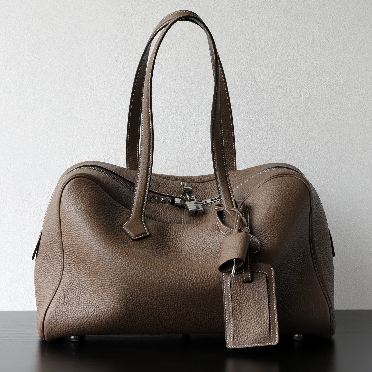 Amara - Pebbled Leather Travel Tote Bag