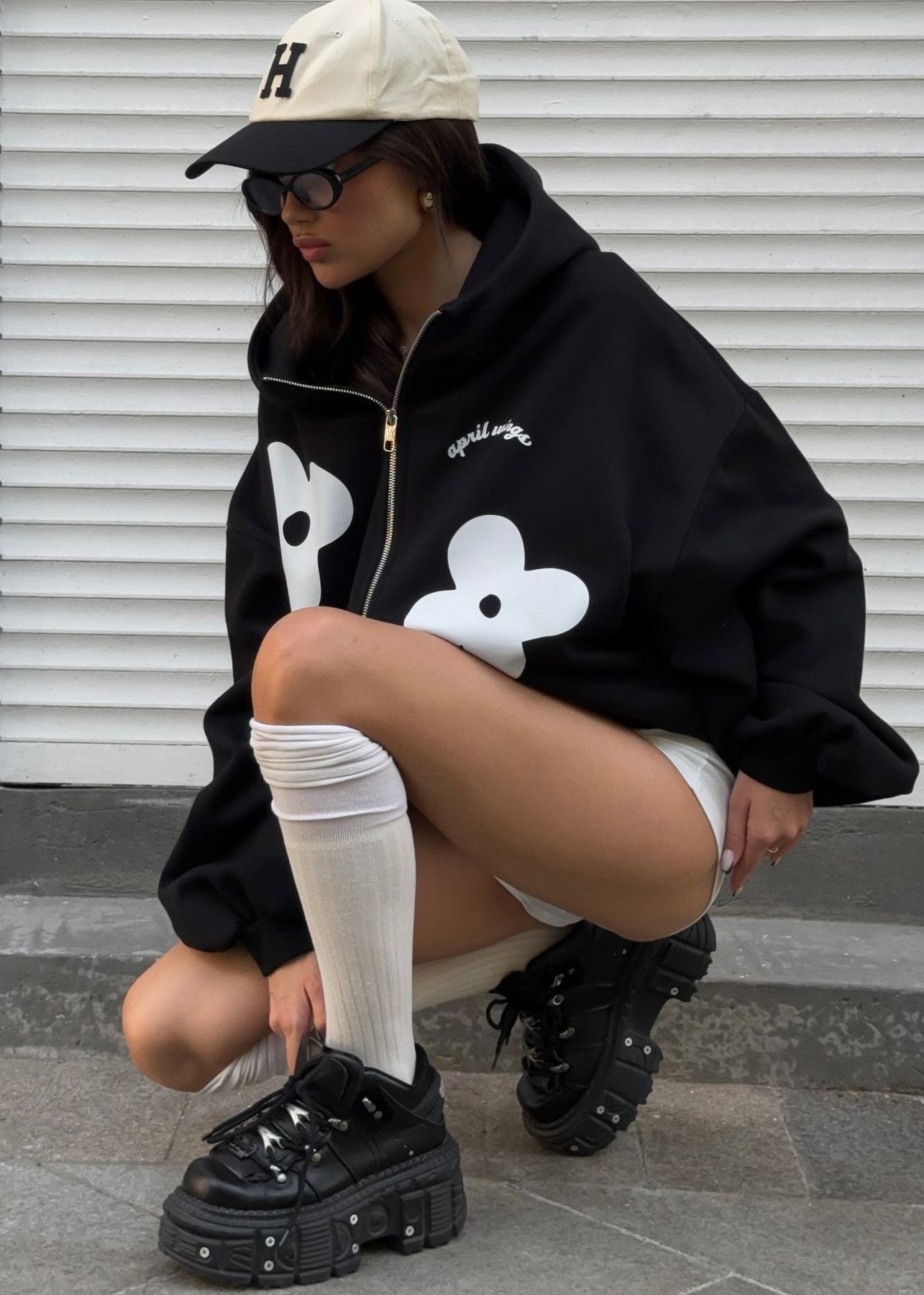 Graphic Bloom Oversized Hoodie