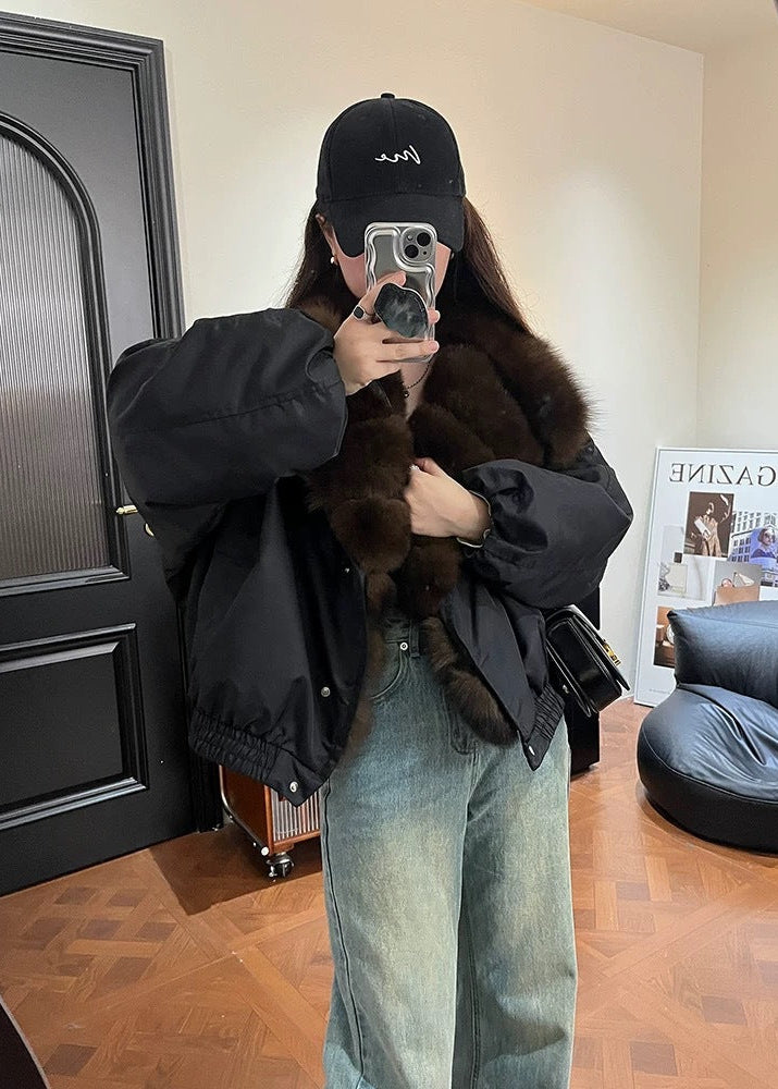 Arden Luxe - Faux Fur Collar Puffer Jacket
