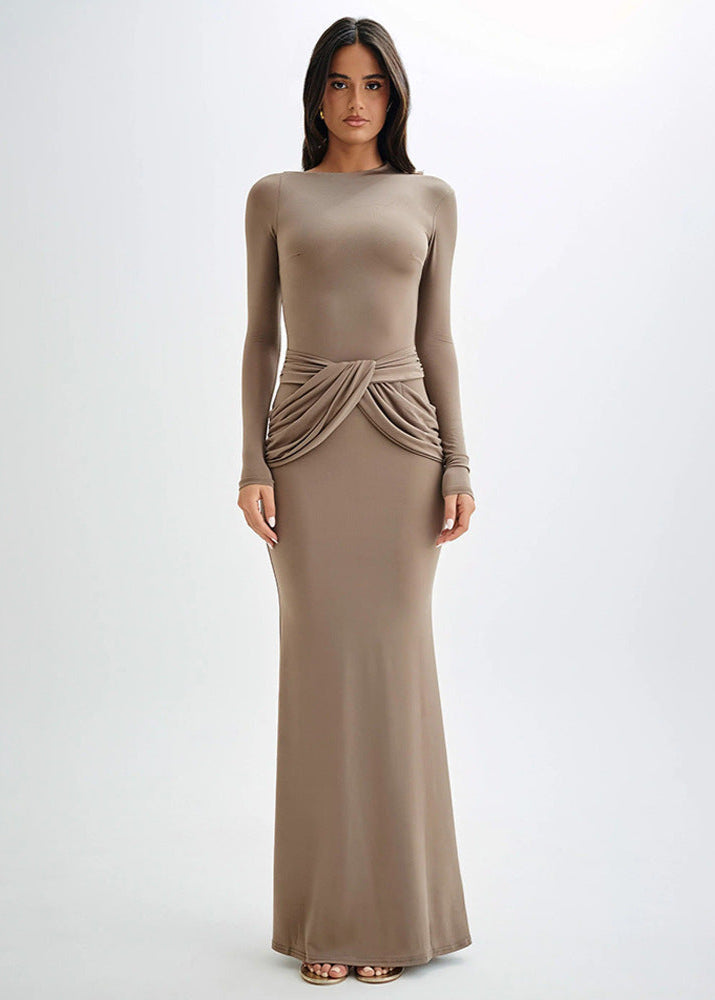 Celeste - Sculpted Drape Maxi Dress