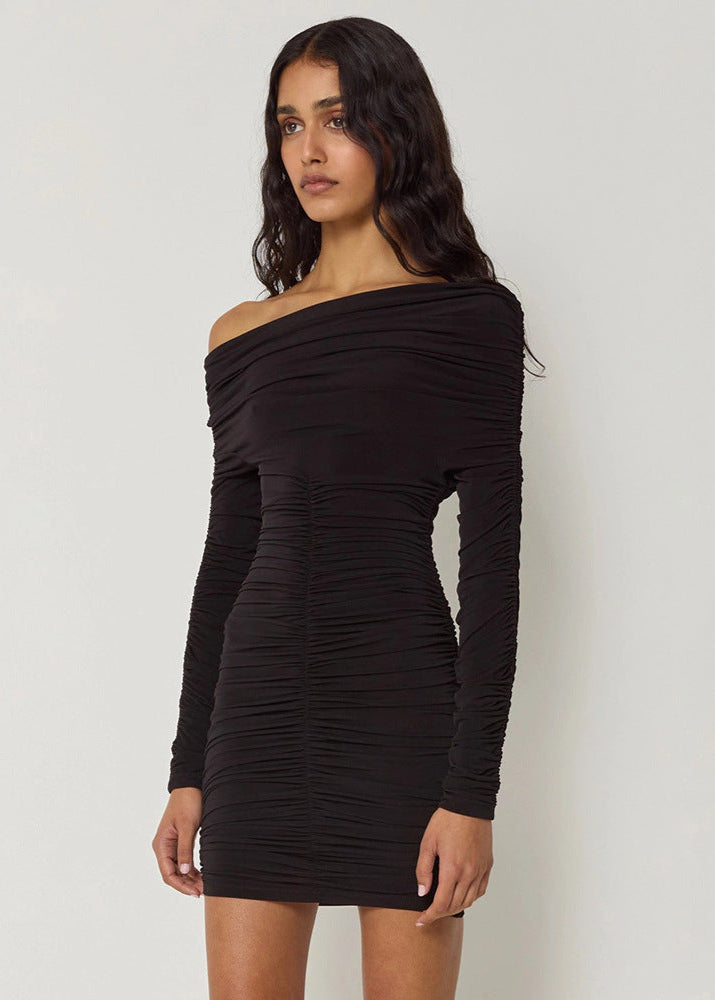 Isla - Off-Shoulder Ruched Mini Dress