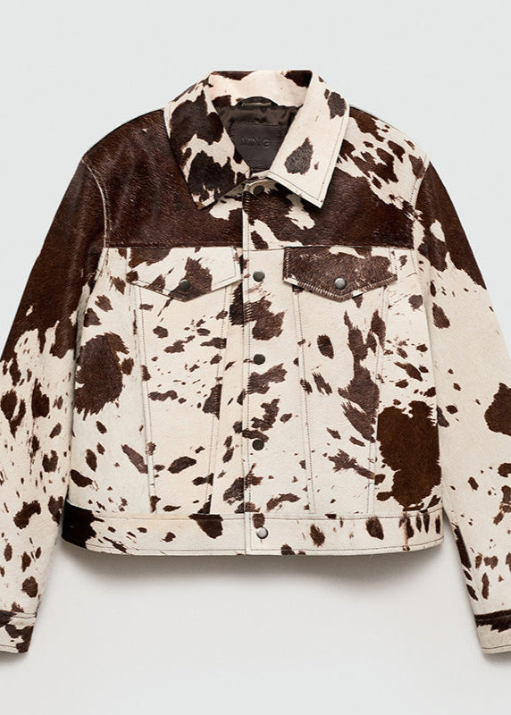 Wild West - Cow Print Faux Fur Jacket