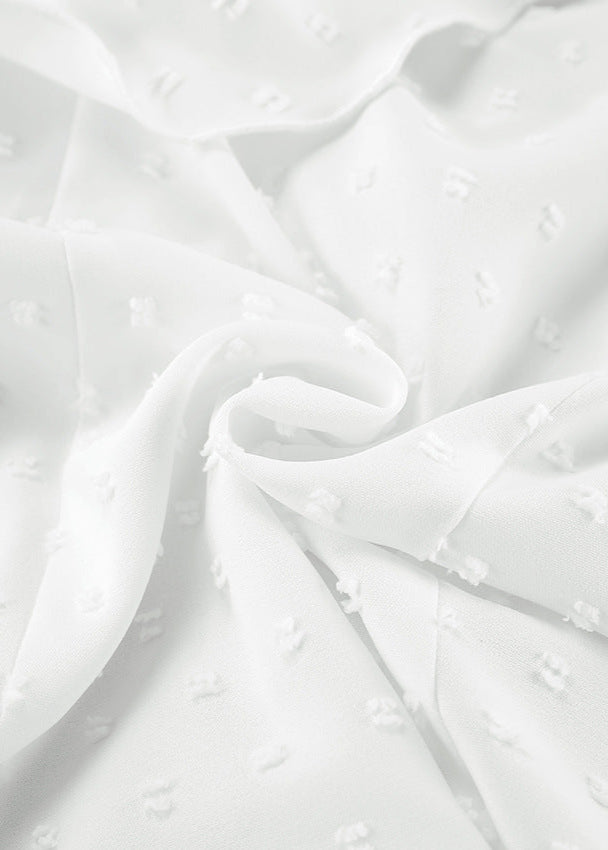 Delphine - Blouse à lacets froncée en dentelle