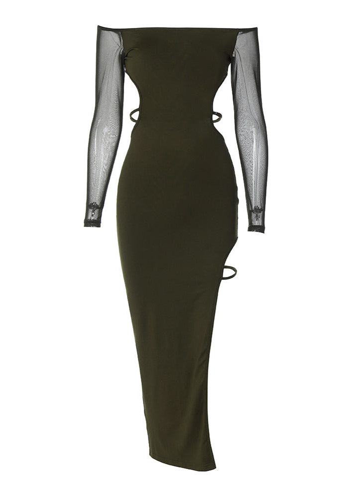 Sienna - Mesh Sleeve Cutout Maxi Dress