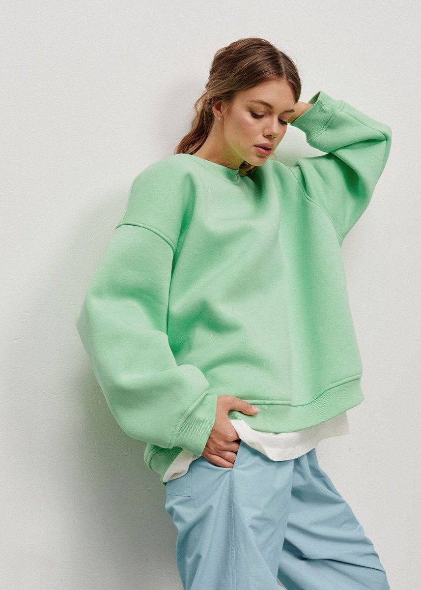 Oversized Groene Sweatshirt - Ontspannen Straatstijl