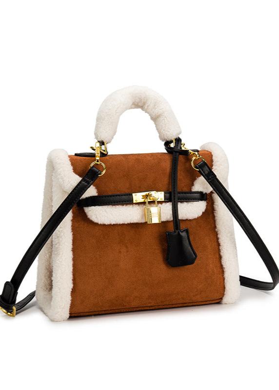 Aspen - Faux Shearling Top Handle Crossbody Bag