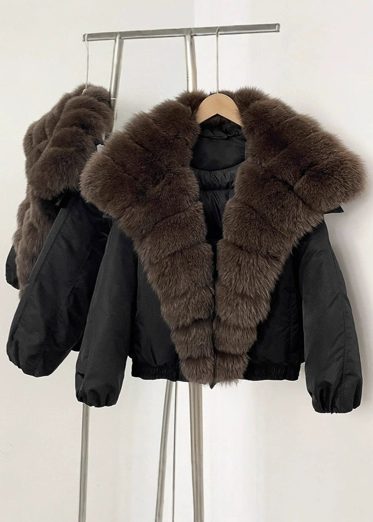 Arden Luxe - Faux Fur Collar Puffer Jacket