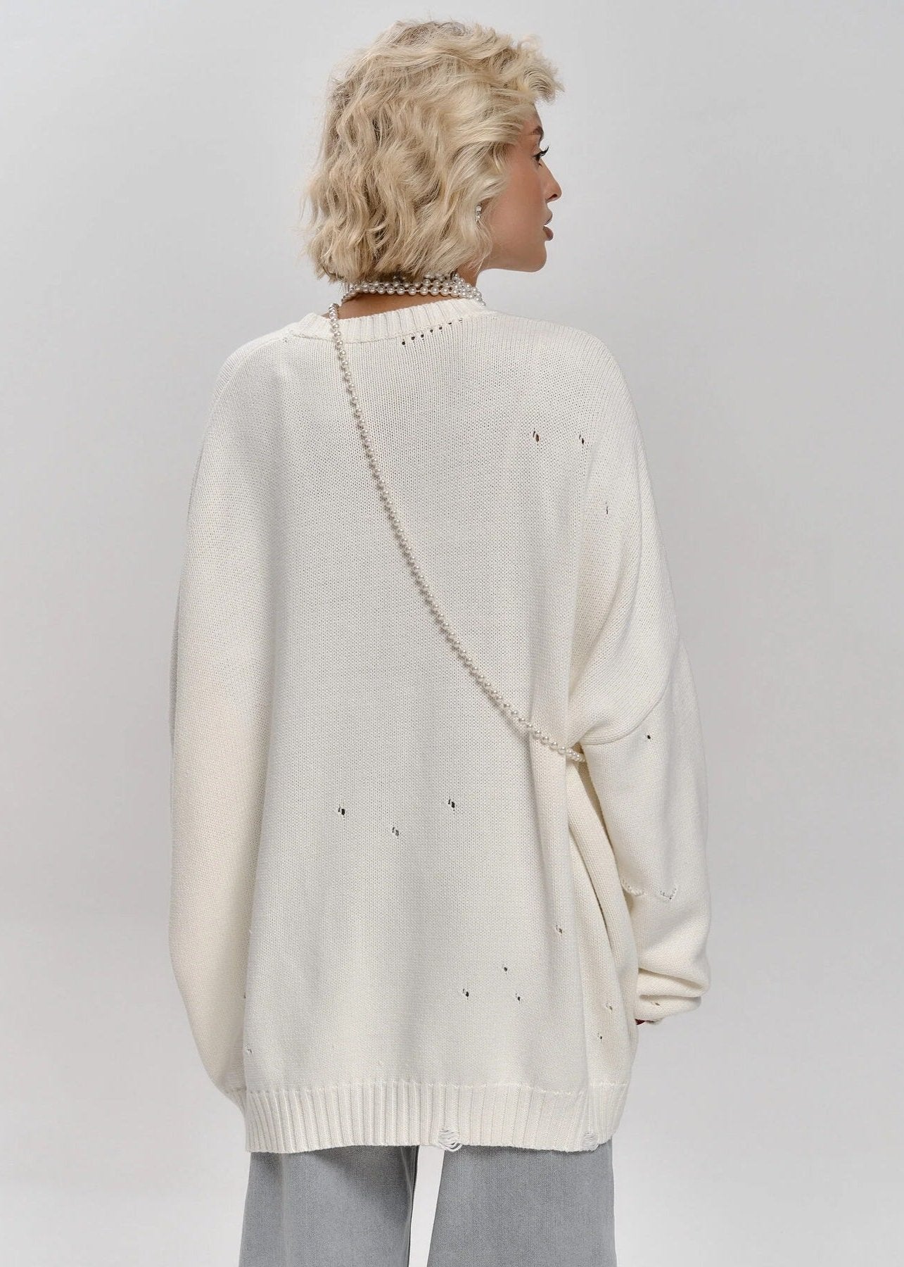 Distressed Oversized Sweater - Effortless Edge