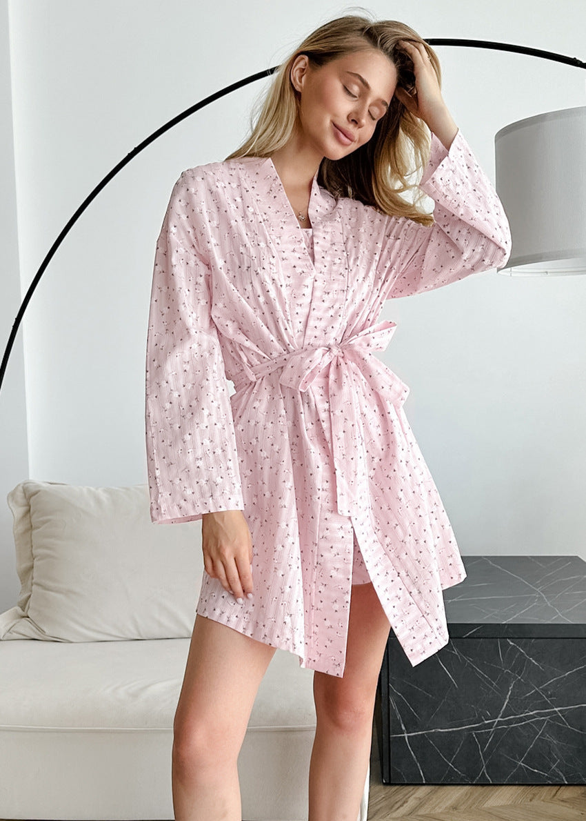 Soft Ruffle Lounge Set - 3-Piece Pajama Set