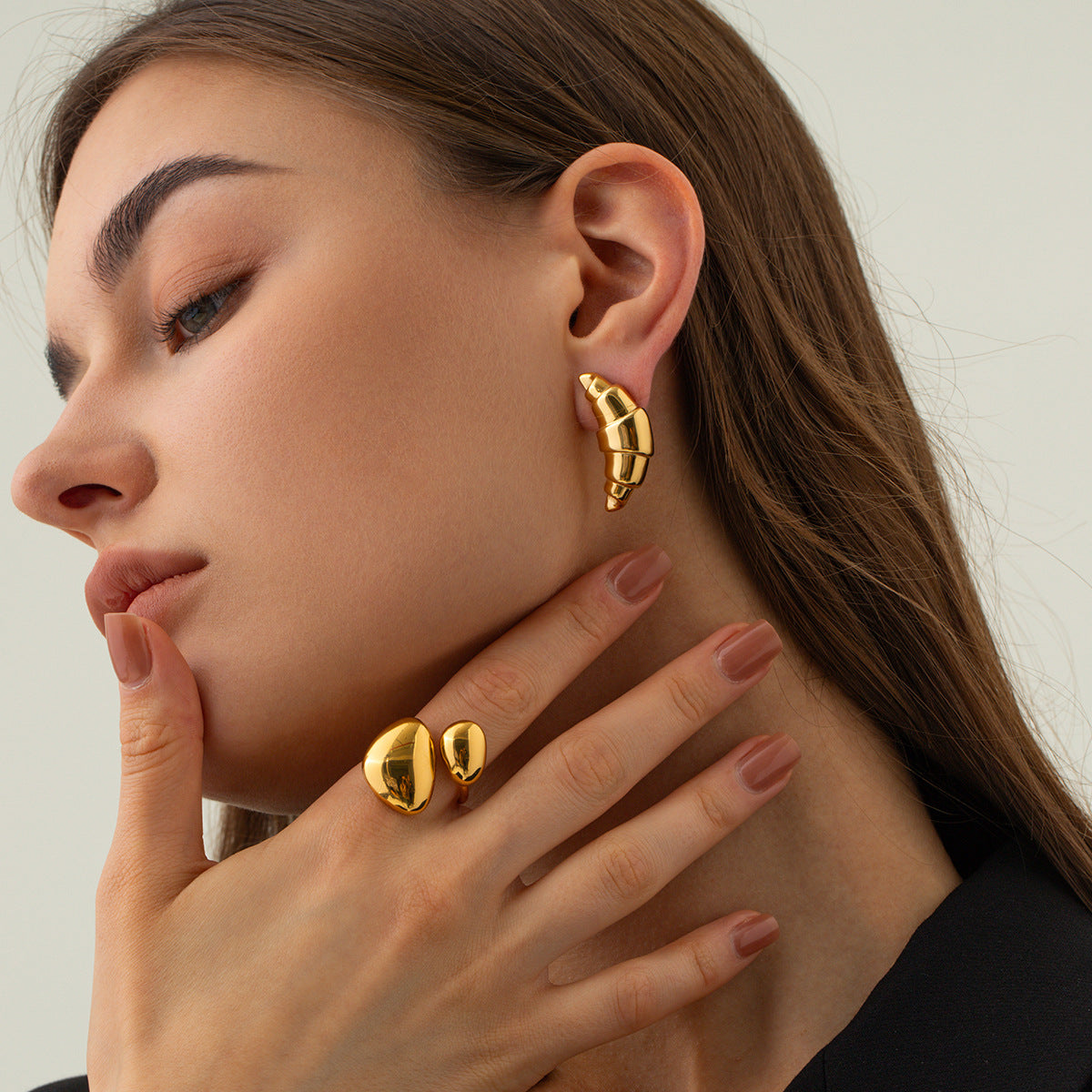 Croissant Gold Earrings