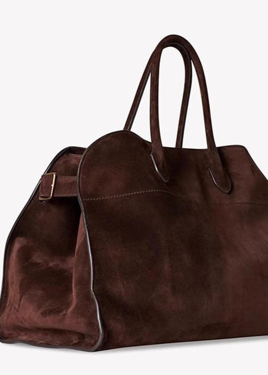 Suede Oversized Buckle Tote Bag