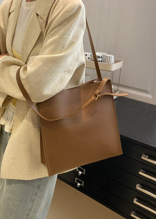 Carrera - Structured PU Leather Tote with Shoulder Strap