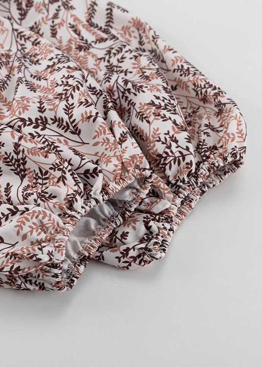 Willow Fern Dress – Puff Sleeve A-Line with Embroidered Hem